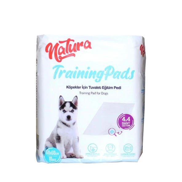 Natura Kaydırmaz Yavru Köpek Çiş Eğitim Pedi 60x60 10 Lu ürün görseli 1