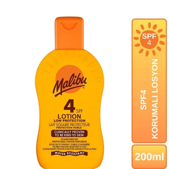 Malibu Güneş Koruyucu Losyon SPF4 200ml ürün görseli 1