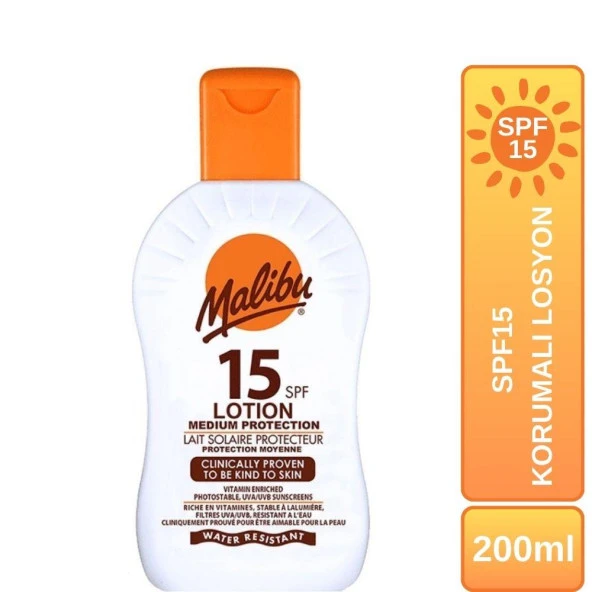 Malibu Güneş Koruyucu Losyon SPF15 200ml ürün görseli 1