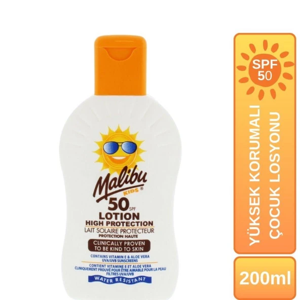 Malibu Güneş Çocuk Yüksek Korumalı Losyon SPF50 200ml ürün görseli 1