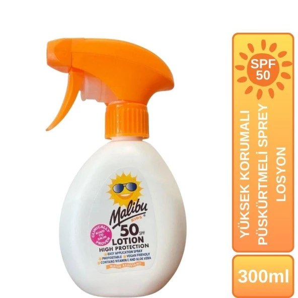 Malibu Güneş Koruyucu Püskürtmeli Sprey Çocuk SPF50 300ml ürün görseli 1