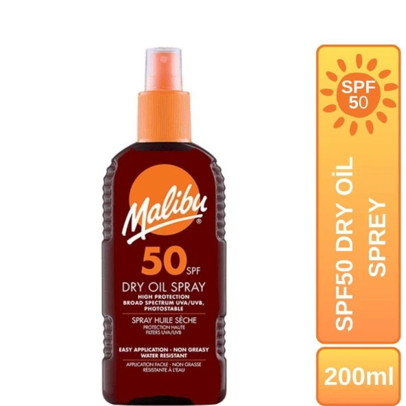 Malibu Güneş Koruyucu Dry Oil Sprey SPF50 200ml ürün görseli 1