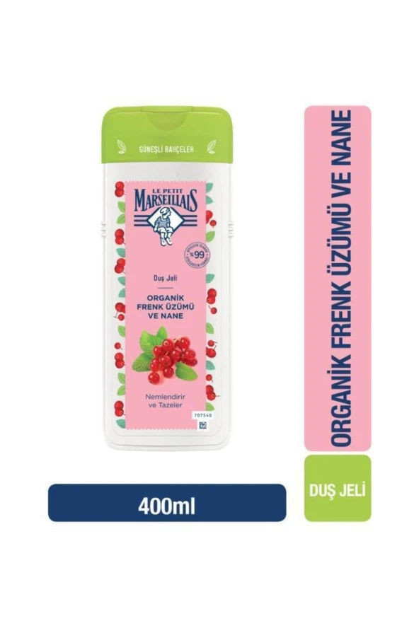 Le Petit Marseillais Organik Frenk Üzümü Ve Nane Duş Jeli 400 ml ürün görseli 1