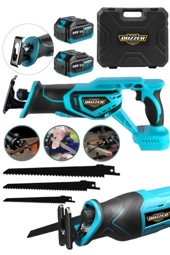 Dozzer FUCHS 21V 3Ah Kömürsüz Motor Kemik Ahşap Demir Kesme Tilki Kuyruğu Akülü Testere Makinesi ürün görseli 1