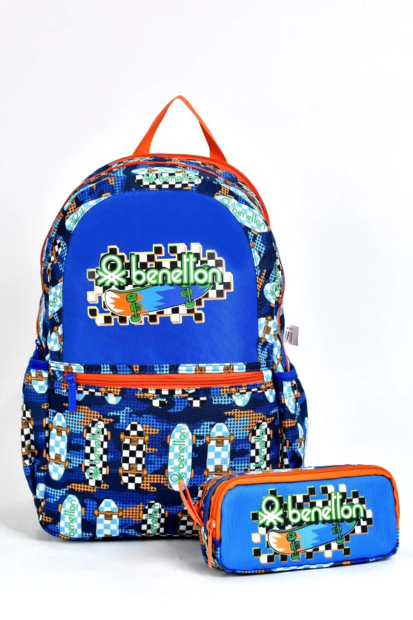 United Colors Of Benetton Erkek Çocuk 2'li Okul Seti İlkokul Çantası ve Kalemlik 03693 ürün görseli 1