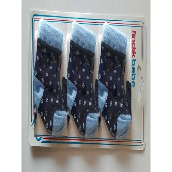 fındık bebe erkek bebek 3'lü çorap seti - Resim 6