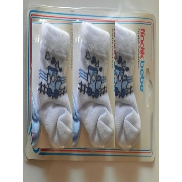 fındık bebe erkek bebek 3'lü çorap seti - Resim 7