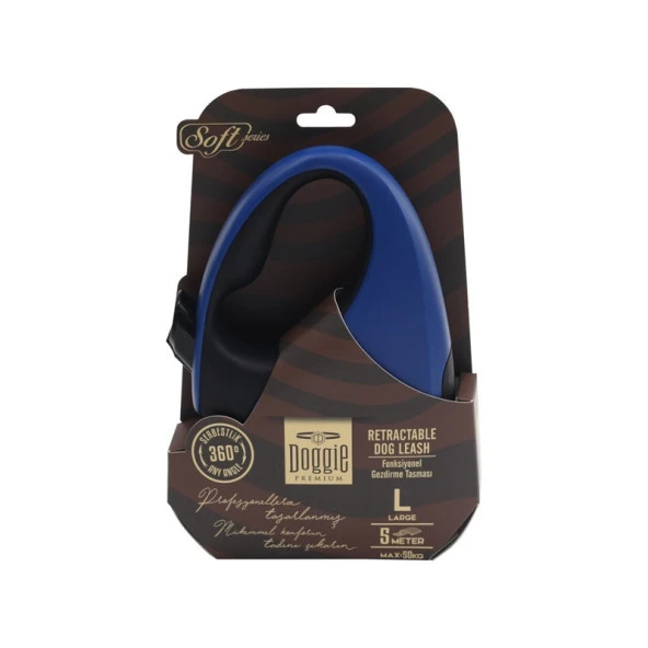 Doggie Otomatik Uzatma Tasması Soft Seri RoyalMavi 50kg 5Metre ürün görseli 1