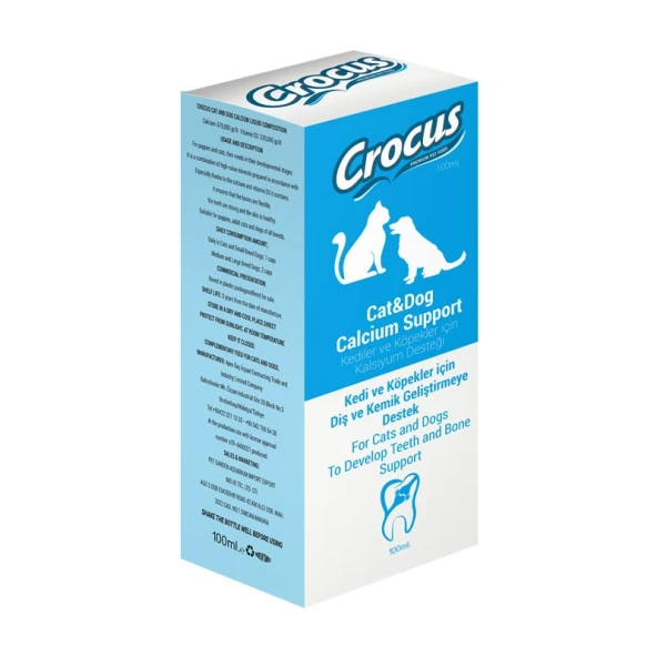 Crocus Kedi Köpek Kalsiyum Desteği 100 Ml ürün görseli 1