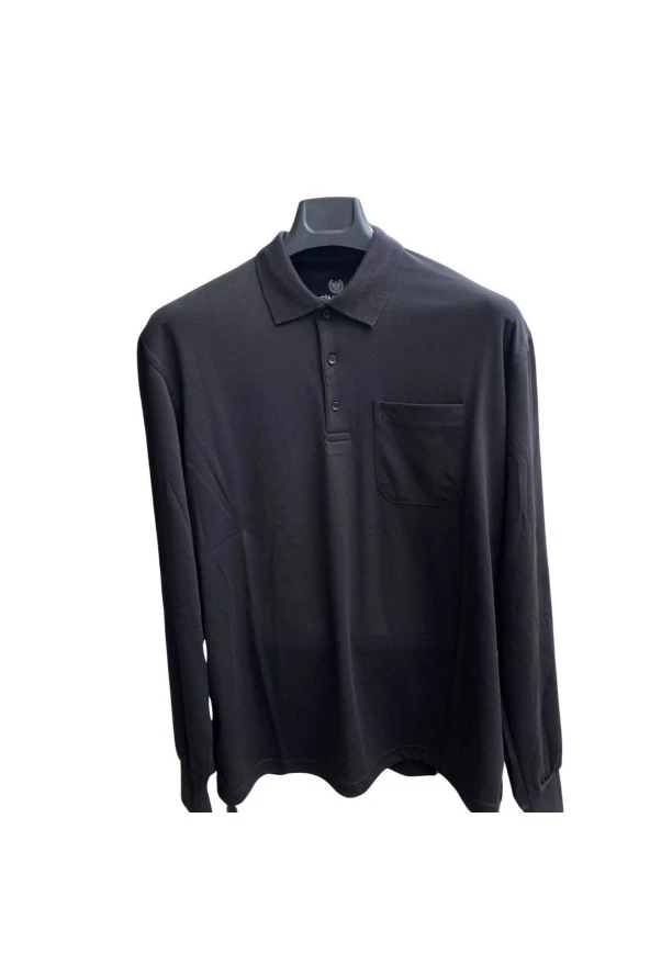 Simenti Polo Yaka Cepli Rahat Kalıp Sweatshirt Battal Beden ürün görseli 1
