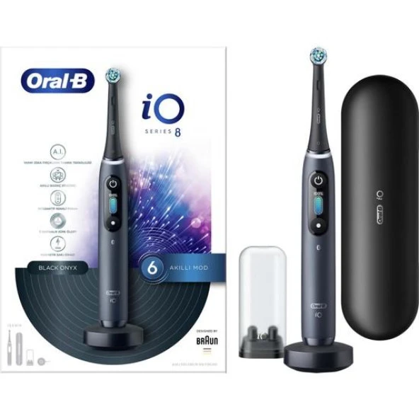 Oral-B iO 8 Şarjlı Siyah Diş Fırçası ürün görseli 1