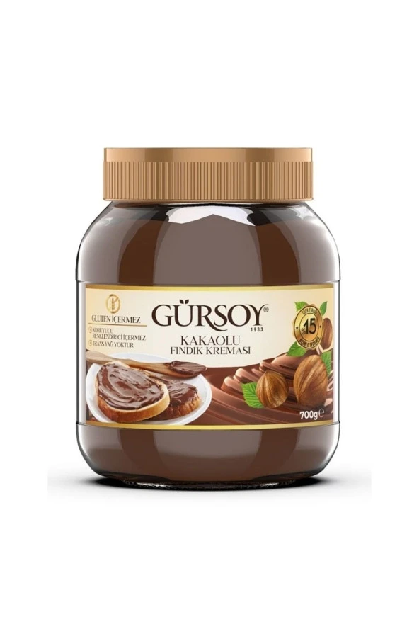 Gürsoy Kakaolu Fındık Kreması Cam Kavanoz 700 G X 2 Adet ürün görseli 1