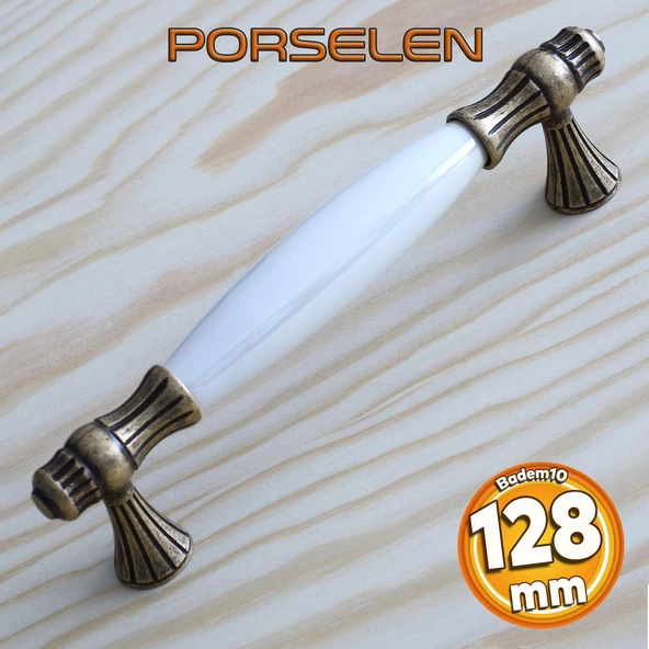 Gerçek Sedef Eskitme Antik Sarı 128 mm Mobilya Mutfak Çekmece Dolap Dolabı Kulpu Kulbu Kulpları ürün görseli 1