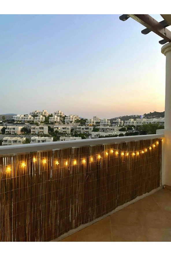 Hasır Evi 40 Cm x 5 Metre Kamış Hasır Bahçe Çiti Balkon Çiti Gölgelik Ve Dekorasyon ürün görseli 1