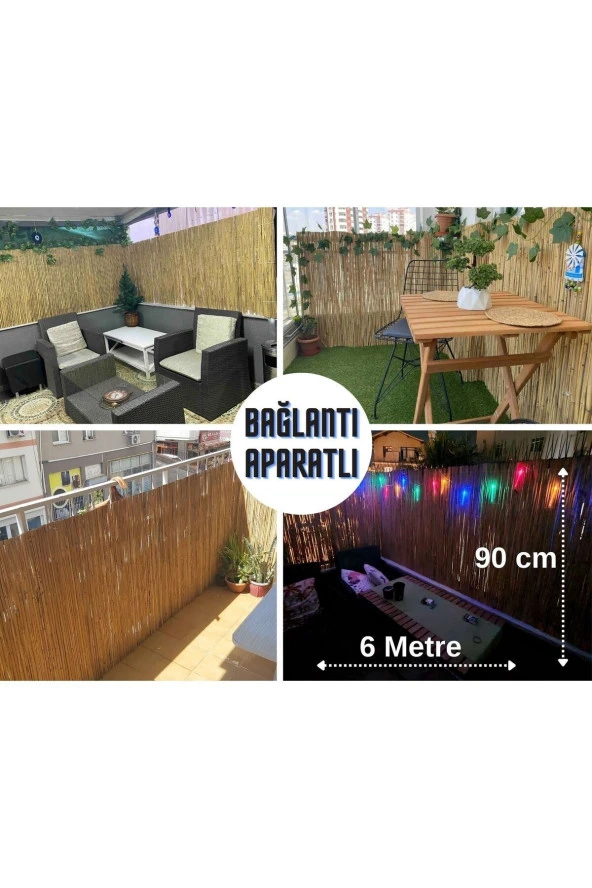 Hasır Evi Kamış Hasır Balkon, Bahçe Çiti, Gölgelik 90 Cm x 6 Metre ürün görseli 1
