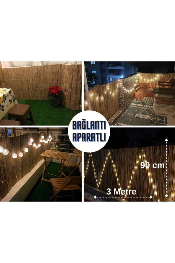 Hasır Evi Kamış Hasır,Bahçe Çiti,Balkon Çiti,Gölgelik 90 Cm x 3 Metre ürün görseli 1