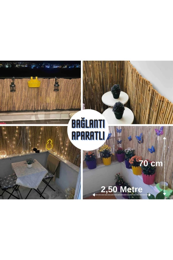 Hasır Evi Kamış Hasır,Bahçe Çiti,Balkon Çiti,Gölgelik 70 Cm x 2,50 Metre ürün görseli 1