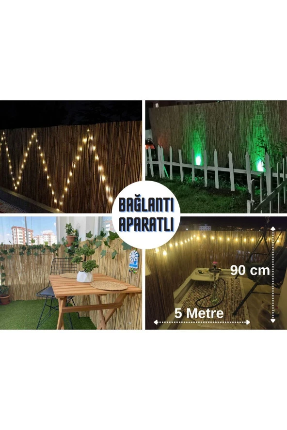 Hasır Evi Kamış Hasır,Bahçe Çiti,Balkon Çiti,Gölgelik 90 Cm x 5 Metre ürün görseli 1