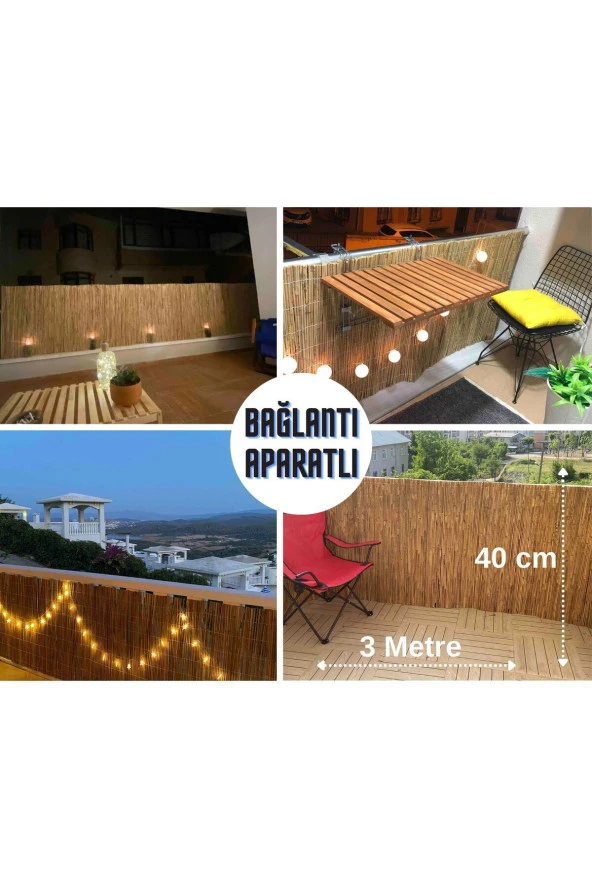 Hasır Evi 40 x 3 Metre Kamış Hasır Çit Balkon Çiti ürün görseli 1