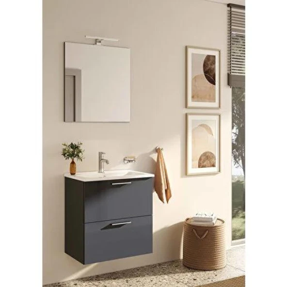 VitrA Mia Antrasit 60cm Banyo Dolabı Set - Resim 3