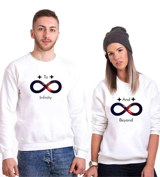 Tshirthane Infinity Sonsuz Aşk Sevgili Kombinleri Sweatshirt Kombini ürün görseli 1