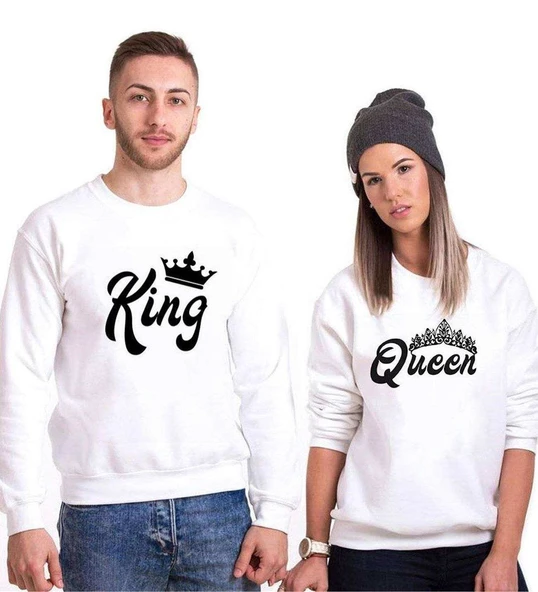 Tshirthane King Taç Queen Taç Sevgili Kombinleri Sweatshirt Kombini ürün görseli 1