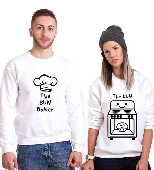 Tshirthane The Bun Baker Sevgili Kombinleri Sweatshirt Kombini ürün görseli 1