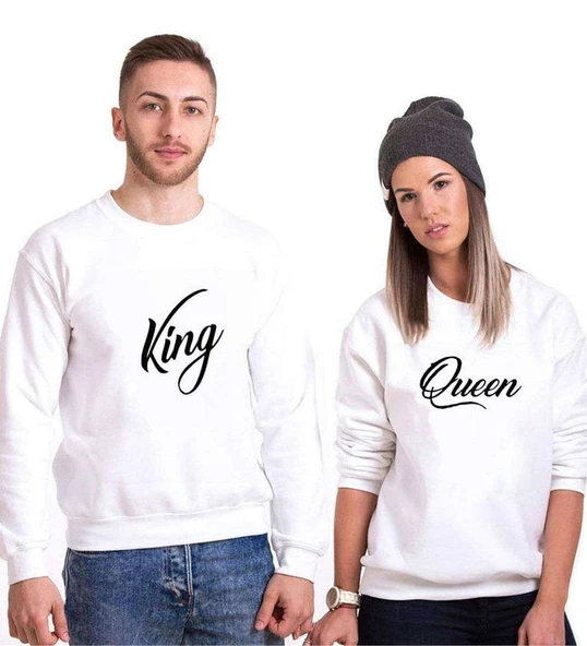 Tshirthane The King Queen Sevgili Kombinleri Sweatshirt Kombini ürün görseli 1