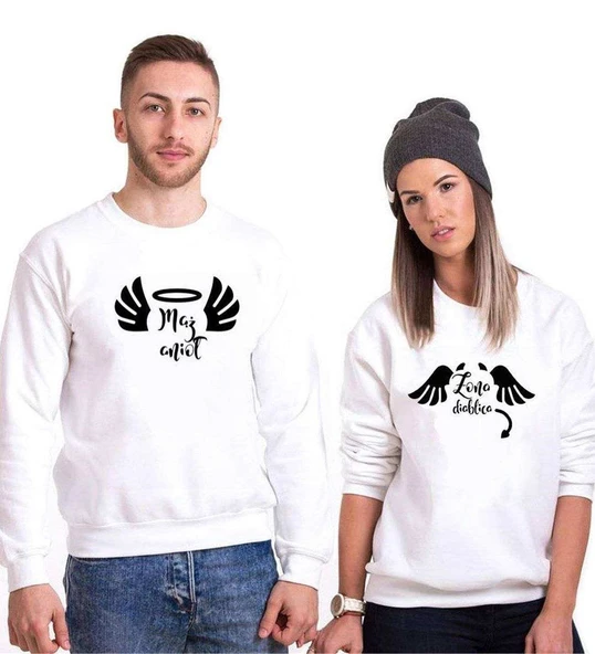 Tshirthane Zona Diablica Sevgili Kombinleri Sweatshirt Kombini ürün görseli 1