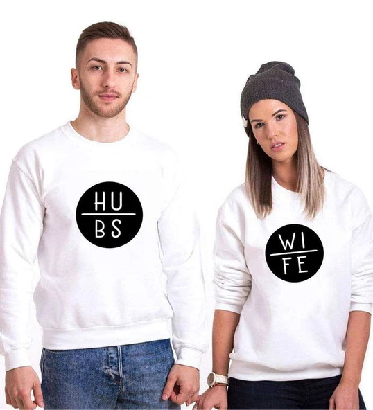 Tshirthane Wife Hubs  Sevgili Kombinleri Sweatshirt Kombini ürün görseli 1
