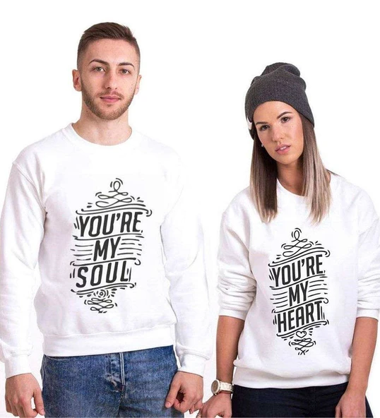 Tshirthane You're My Soul My Heart Sevgili Kombinleri Sweatshirt Kombini ürün görseli 1