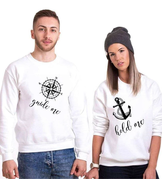 Tshirthane Yol Göster - Beni Tut  Sevgili Kombinleri Sweatshirt Kombini ürün görseli 1