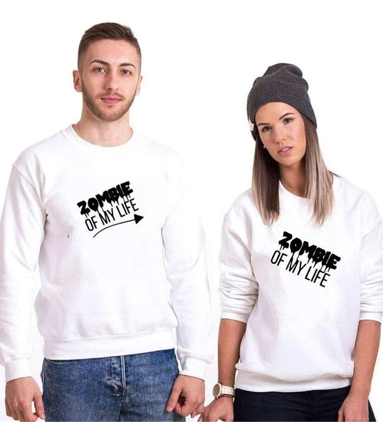 Tshirthane Zombie  Sevgili Kombinleri Sweatshirt Kombini ürün görseli 1
