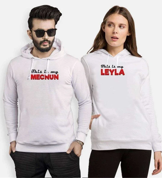 Tshirthane Leyla Mecnun Erkek Sevgili Kombinleri Kapüşonlu Kombini ürün görseli 1