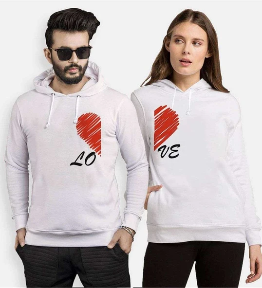 Tshirthane Lo Ve Çizgi Sevgili Kombinleri Kapüşonlu Kombini ürün görseli 1