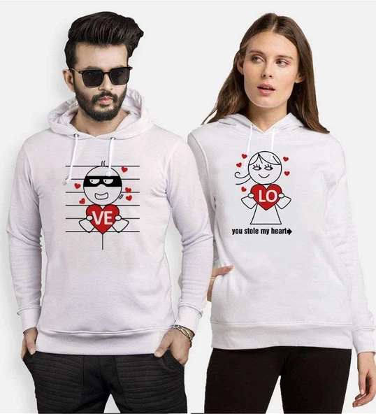 Tshirthane Kalbimin Hırsızı Sevgili Kombinleri Kapüşonlu Kombini ürün görseli 1
