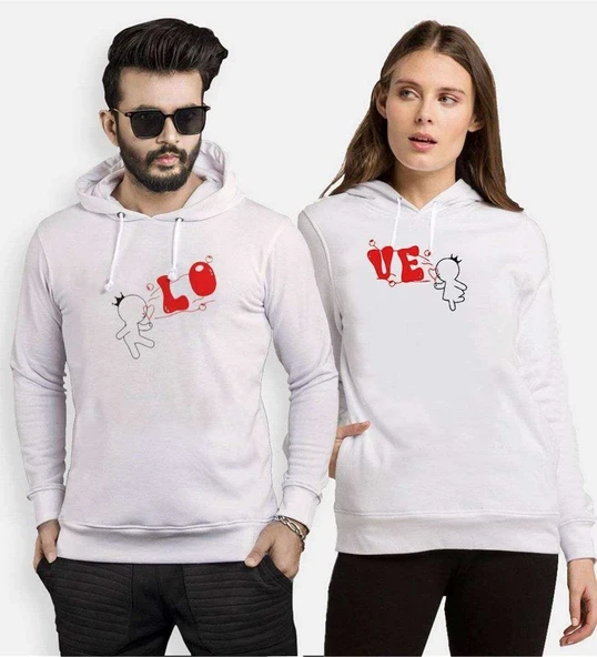 Tshirthane Lo Ve Balon Sevgili Kombinleri Kapüşonlu Kombini ürün görseli 1