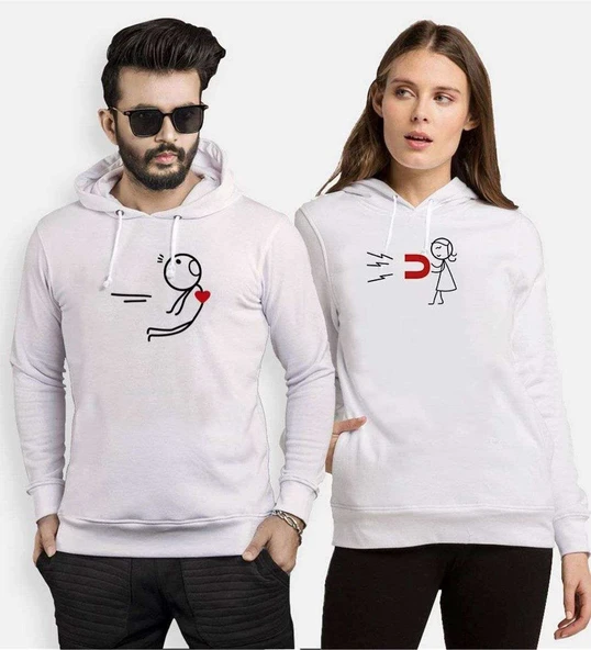 Tshirthane Mıknatıs Sevgili Kombinleri Kapüşonlu Kombini ürün görseli 1