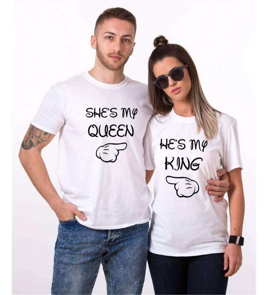 Tshirthane My King Queen  Sevgili Kombinleri Tshirt Kombini ürün görseli 1