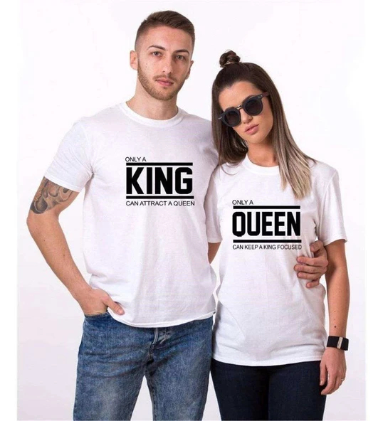 Tshirthane Onlya King Onlya Queen Sevgili Kombinleri Tshirt Kombini ürün görseli 1