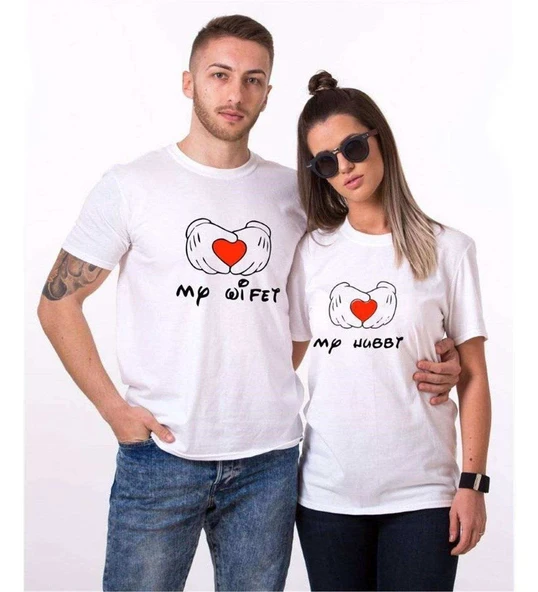 Tshirthane My Wifet My Hubby Sevgili Kombinleri Tshirt Kombini ürün görseli 1
