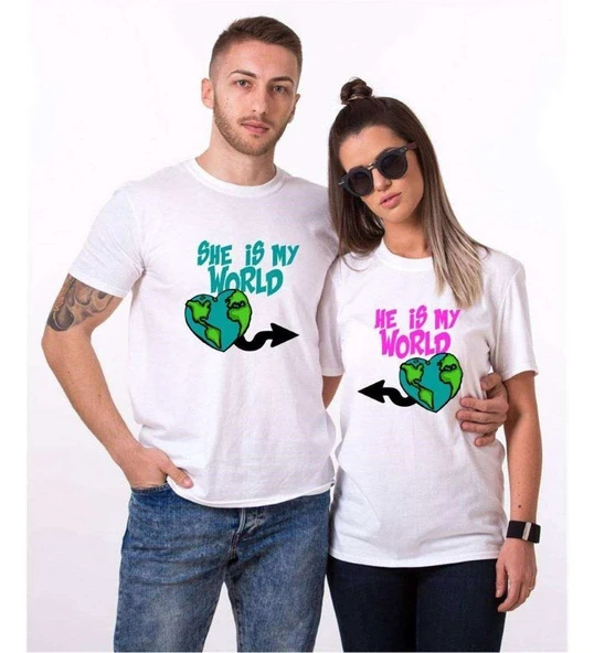 Tshirthane Ok Hedef Sevgili Kombinleri Tshirt Kombini ürün görseli 1