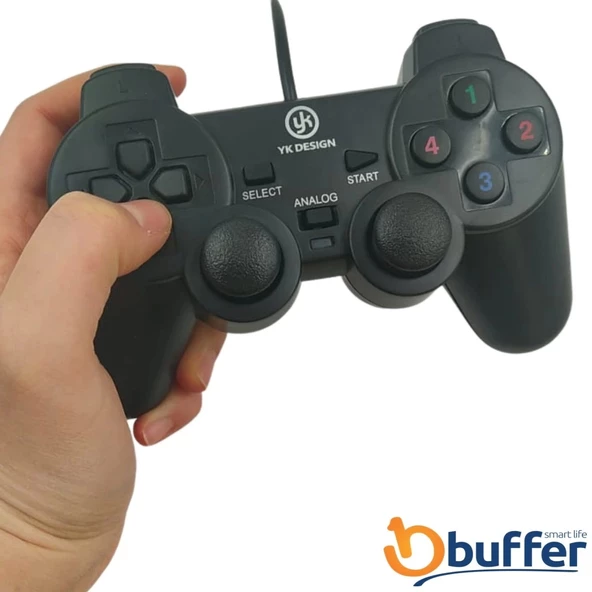 Çift Titreşimli Usb Kablolu Oyun Kolu Pc Uyumlu Vibration Gamepad 4