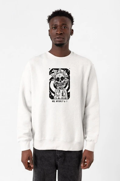 Rick Me Myself And I Rick Halloween Beyaz Erkek 2ip Sweatshirt ürün görseli 1