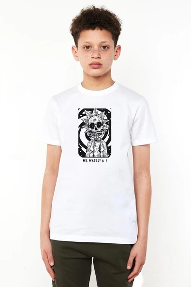 Rick Me Myself And I Rick Halloween Beyaz Çocuk Bisikletyaka Tshirt ürün görseli 1