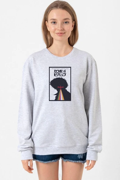 See You In Space Cowboys Minimalist Anime Poster Grimelanj Kadın 2ip Sweatshirt ürün görseli 1