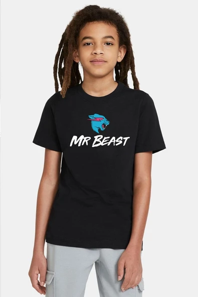 Mr Beast Siyah Çocuk Tshirt ürün görseli 1