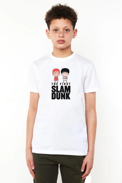 Slam Dunk First Slam Dunk Beyaz Çocuk Bisikletyaka Tshirt ürün görseli 1