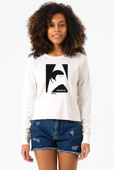 Star Trek Spock Fascinating Ekru Ekstra Uzunkol Sweatshirt ürün görseli 1