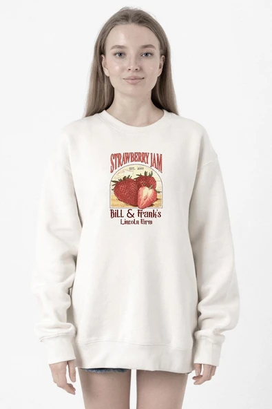 The Last Of Us Bill And Frank Strawberry Jam Beyaz Kadın 2ip Sweatshirt ürün görseli 1